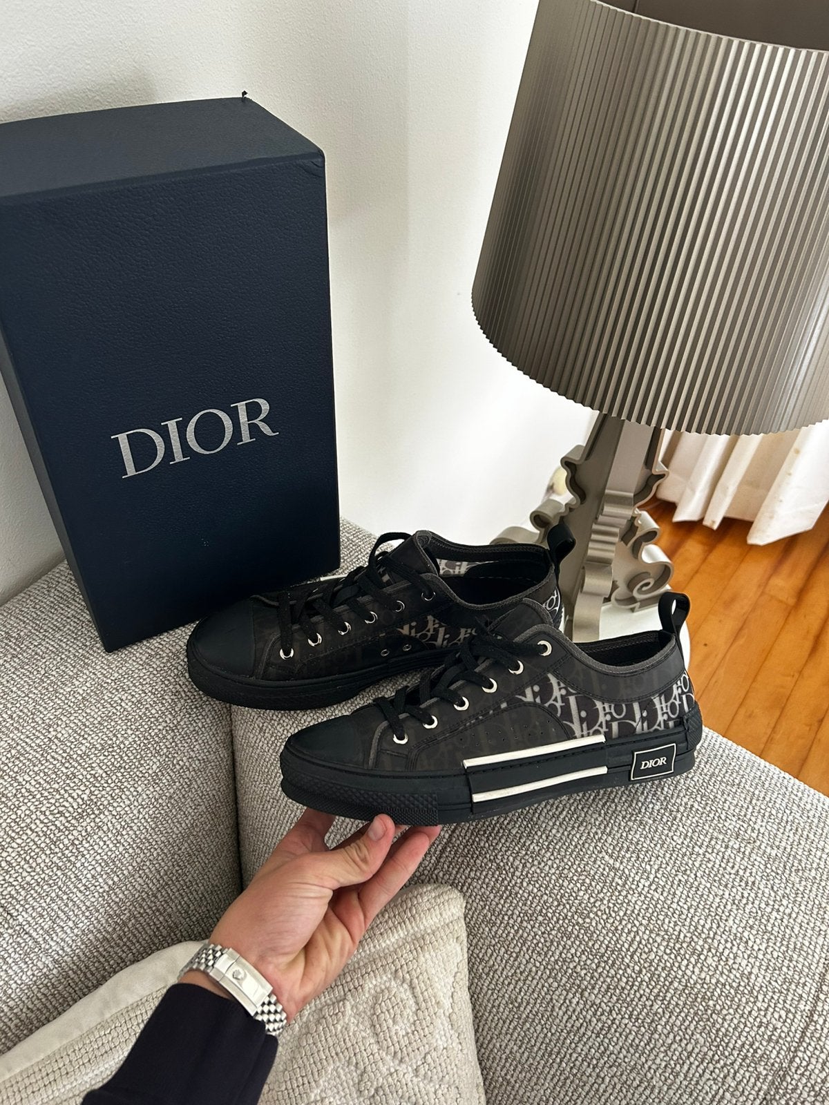 Christian Dior - B23 Low Cut - Black/White Oblique, Kleding | Heren, Zwart, Ophalen of Verzenden, Sneakers of Gympen, Zo goed als nieuw
