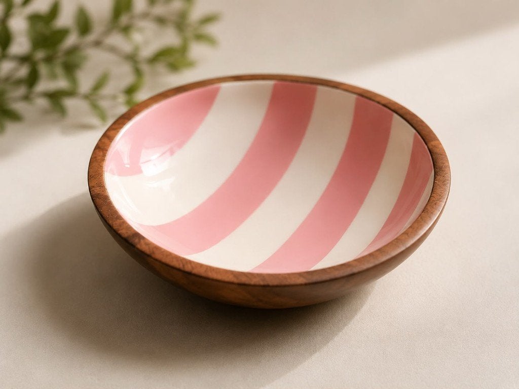 mangohouten schaal, Huis en Inrichting, Woonaccessoires | Dienbladen, Ophalen of Verzenden, Zo goed als nieuw, Rond, Hout