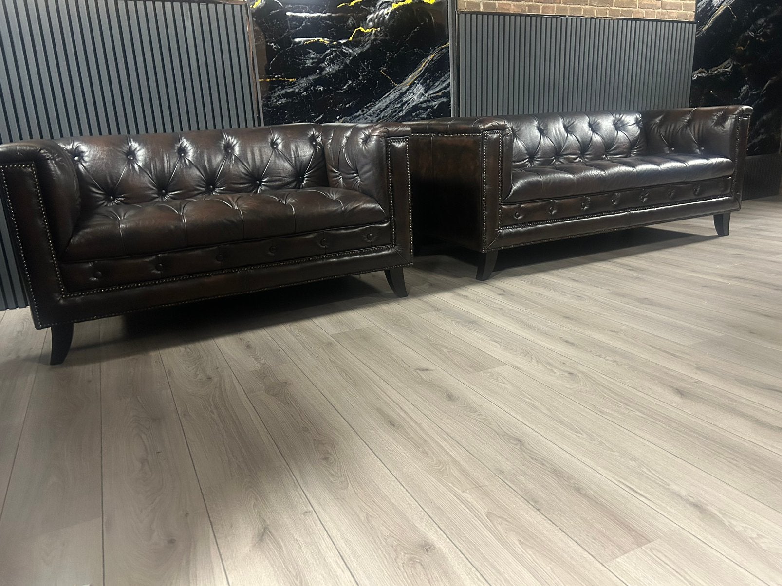 Chesterfield Lederen 3 + 2 Zits !!! 🇬🇧🇬🇧, Huis en Inrichting, Banken | Bankstellen, Ophalen of Verzenden, Zo goed als nieuw