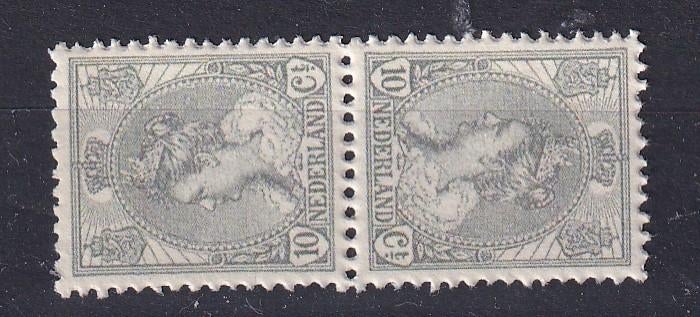 X155) 1899 NL 10 cent grijs tete beche MNH geen garantie, Verzenden, T/m 1940, Postfris