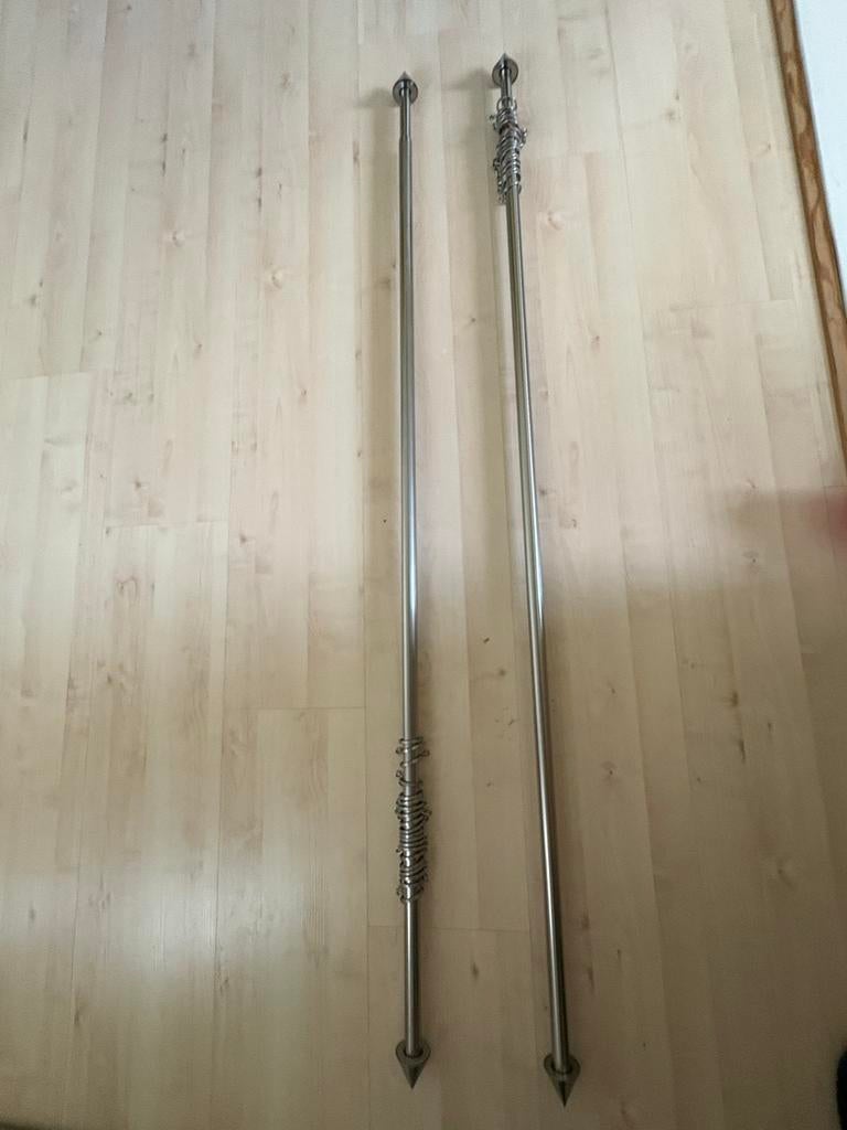 Uitschuifbare Gordijnroede 120-240cm, Ophalen of Verzenden, Zo goed als nieuw, Grijs, 200 cm of meer