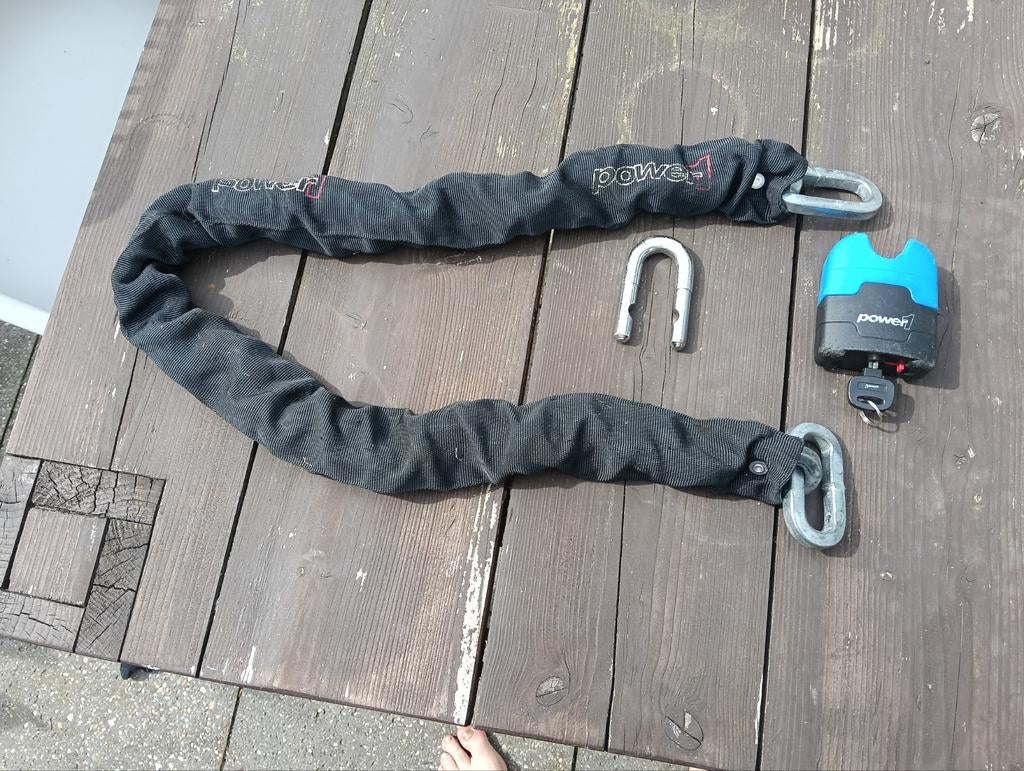 Power1 Kettingslot met Hangslot - Zwaar Beveiligd, Ophalen of Verzenden, Gebruikt, Kettingslot