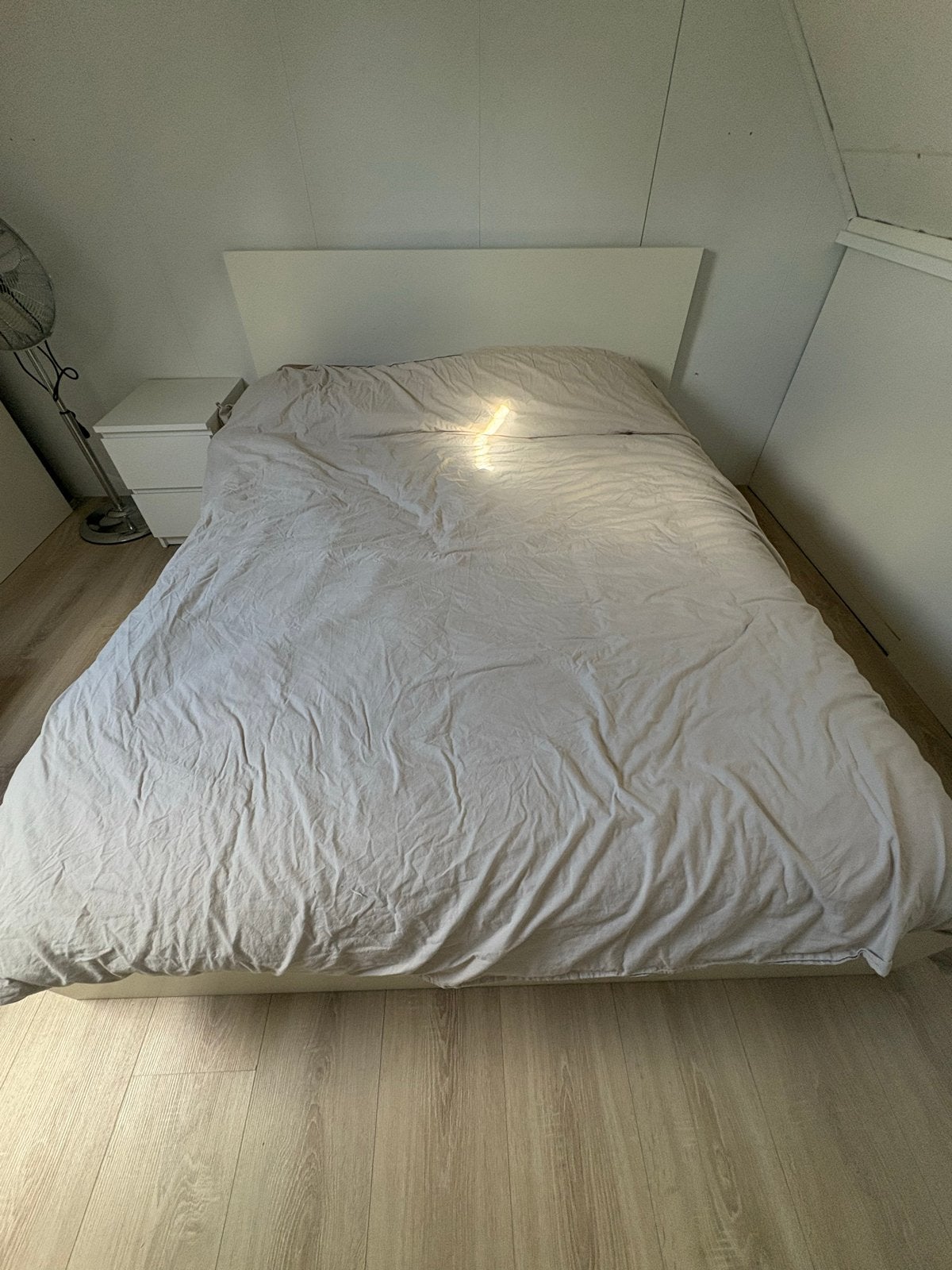 IKEA Malm bed 160x200 met lades, Ophalen, Gebruikt, Wit, Tweepersoons