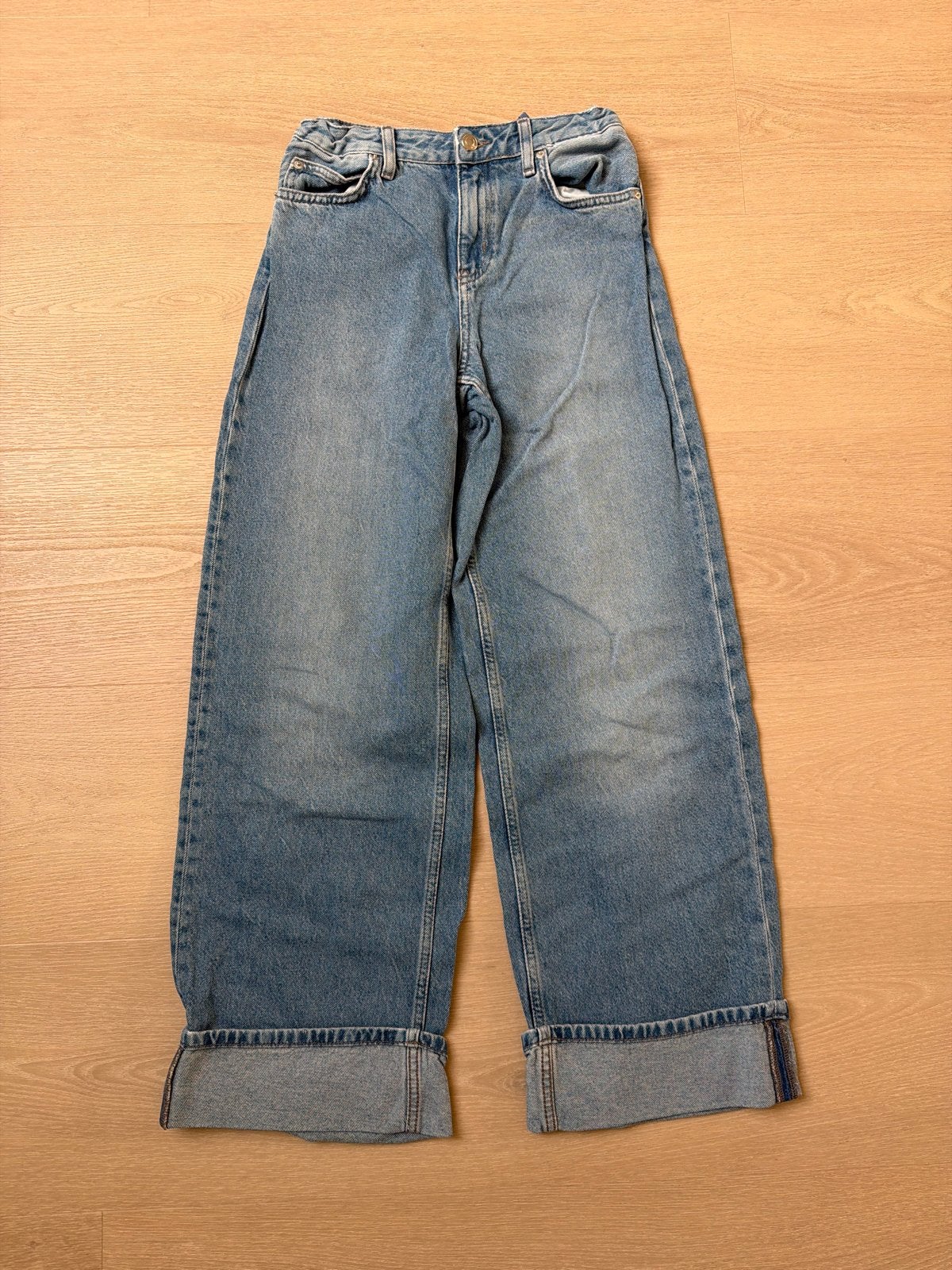 Zara Wide Leg Jeans - Maat 13-14 jaar (164 cm), Ophalen of Verzenden, Gedragen, Blauw, Overige jeansmaten