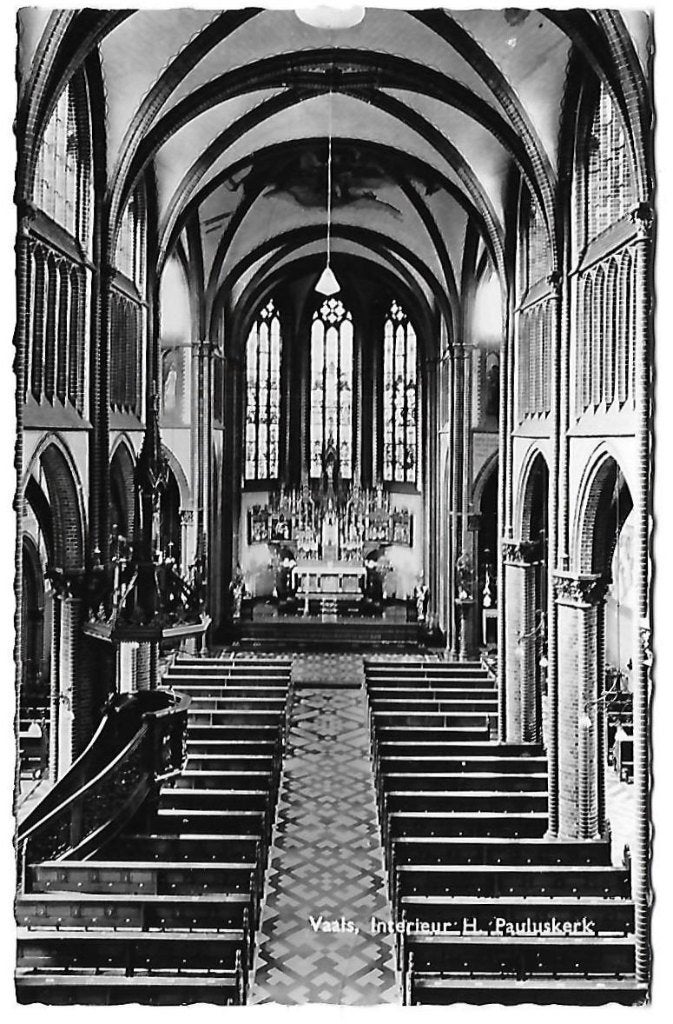 Vaals Interieur H Pauluskerk Oude Ansichtkaart ( B500 ), Ophalen of Verzenden, 1940 tot 1960, Ongelopen, Limburg