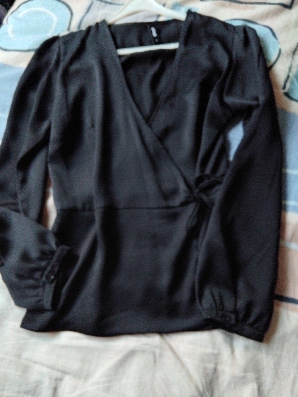 Zwarte overslagvest/blouse maat S, Kleding | Dames, Ophalen of Verzenden, Nieuw, Maat 36 (S), Zwart