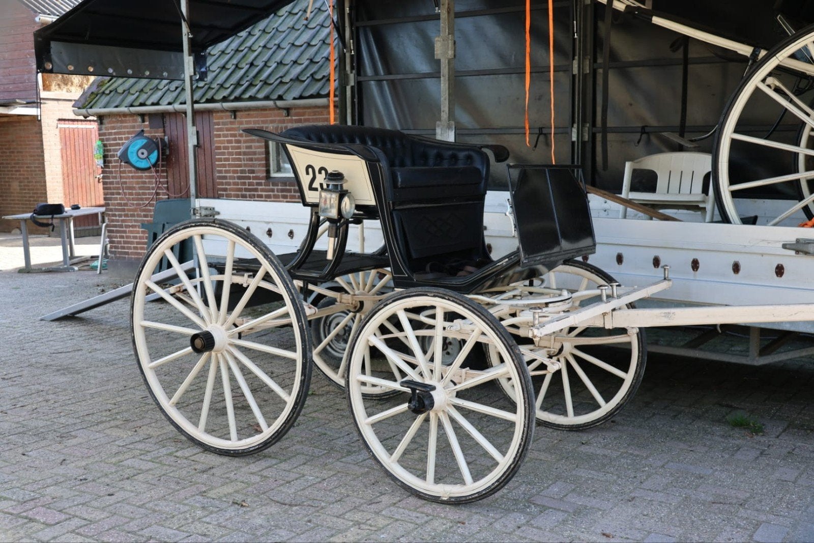 Mooie Spider concourswagen en tweewielige dameswagen, Gebruikt, Overige typen, Paard