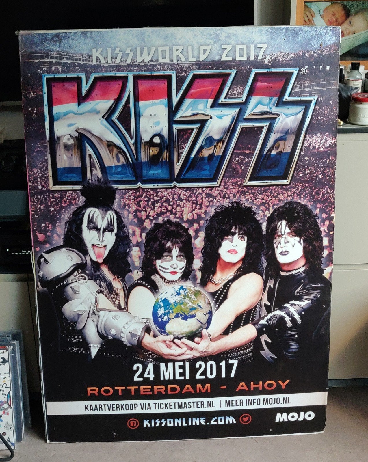 Kiss concert billboard gaaf voor mancave of garage, Ophalen, Zo goed als nieuw, Poster, Artwork of Schilderij