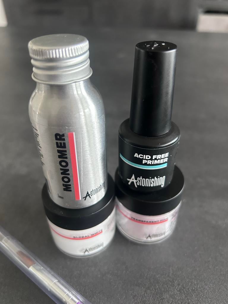 Starterset acryl nagels - Monomer, Primer, Poeders, Kwast, Sieraden, Tassen en Uiterlijk, Uiterlijk | Cosmetica en Make-up, Overige kleuren
