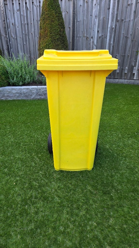 Kliko rolcontainer 120 liter - geel, Huis en Inrichting, Woonaccessoires | Prullenbakken, Ophalen, Kunststof, Gebruikt, 40 liter of meer