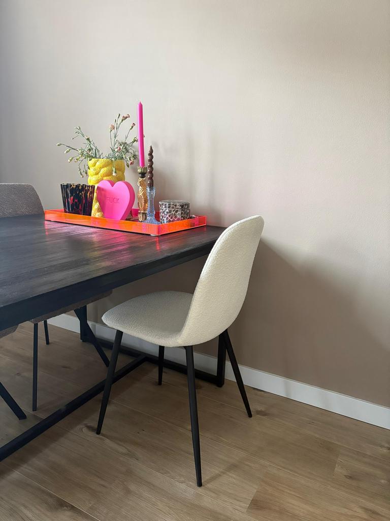 Stoel eetkamer stoelen off white kwantum 6 stuks nieuw, Huis en Inrichting, Tafels | Eettafels, Ophalen, 50 tot 100 cm, Rond, Nieuw