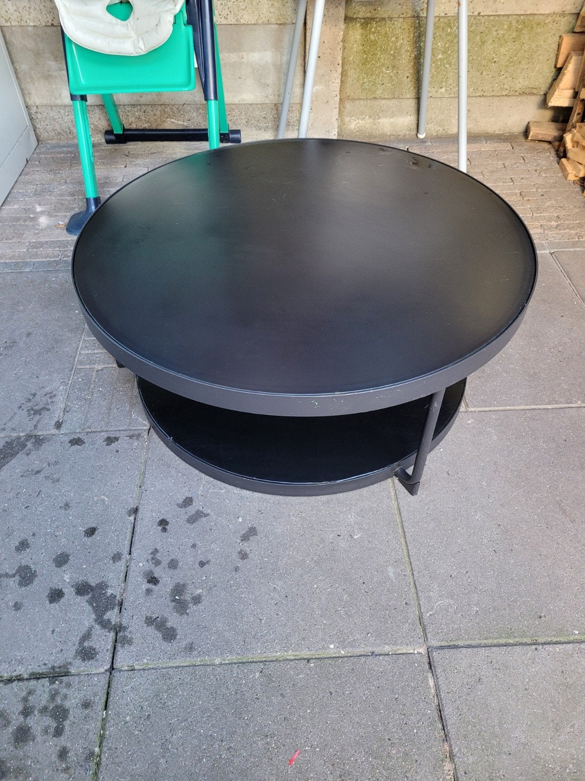 Ikea TAVEL Salontafel - Zwart, Rond, Ophalen, 50 – 75, Gebruikt, 50 tot 100 cm