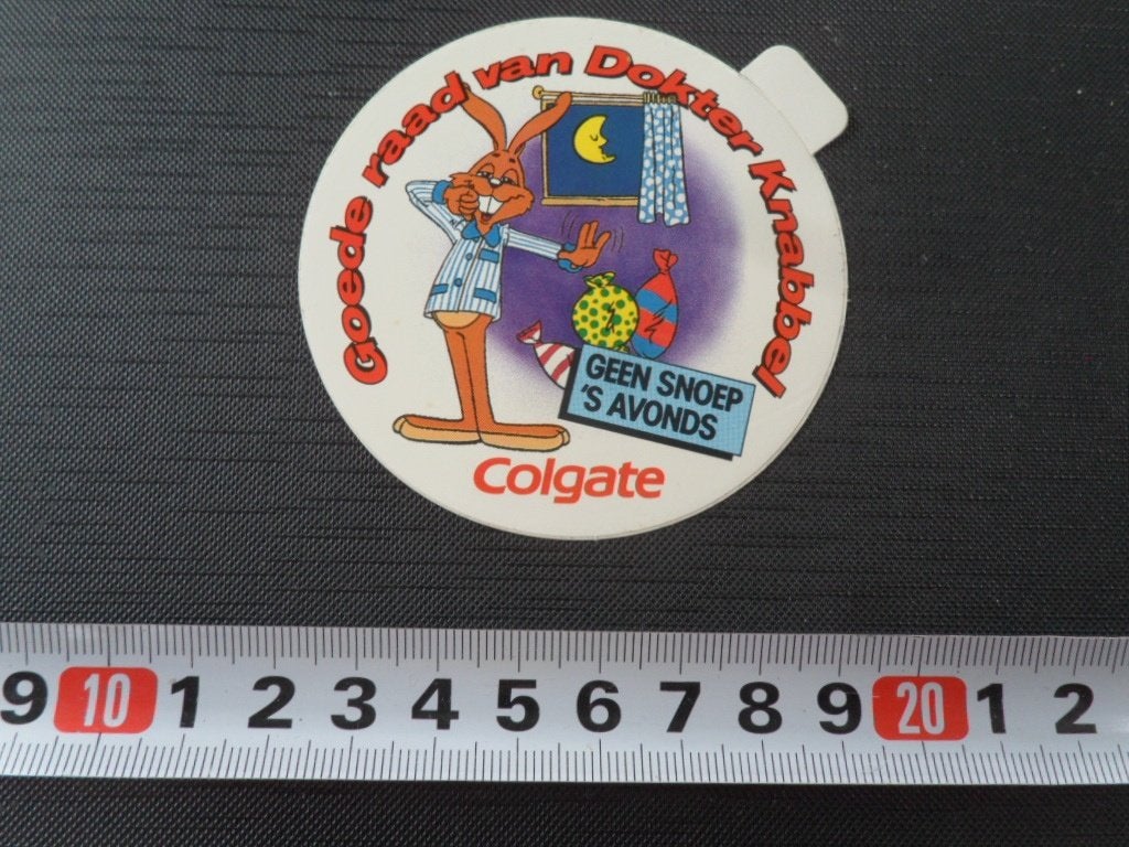sticker  COLGATE Goede raad van Dokter Knabbel GV082, Ophalen, Zo goed als nieuw