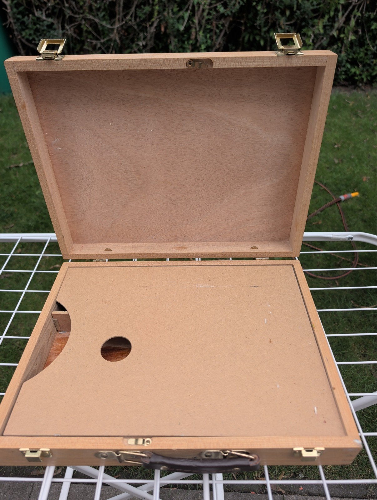 Houten Schilderskoffer met Handvat en Goede Sluiting, Ophalen of Verzenden, Gebruikt, Overige typen