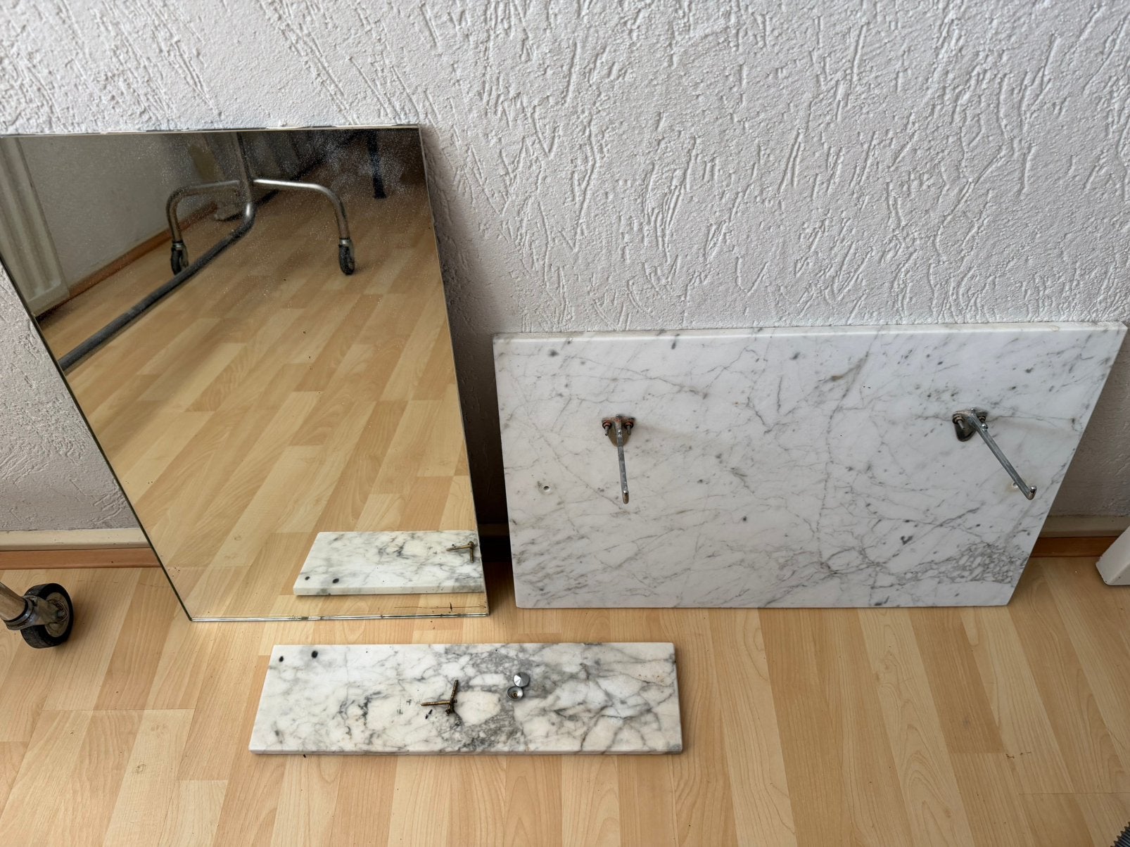 Spiegel, marmeren planchet en achterzijde, Ophalen, 50 tot 100 cm, Zo goed als nieuw, Minder dan 100 cm