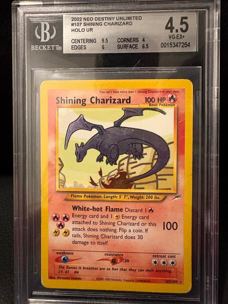 Pokémon Shining Charizard 2002 Neo Destiny BGS 4.5, Hobby en Vrije tijd, Verzamelkaartspellen | Pokémon, Ophalen of Verzenden