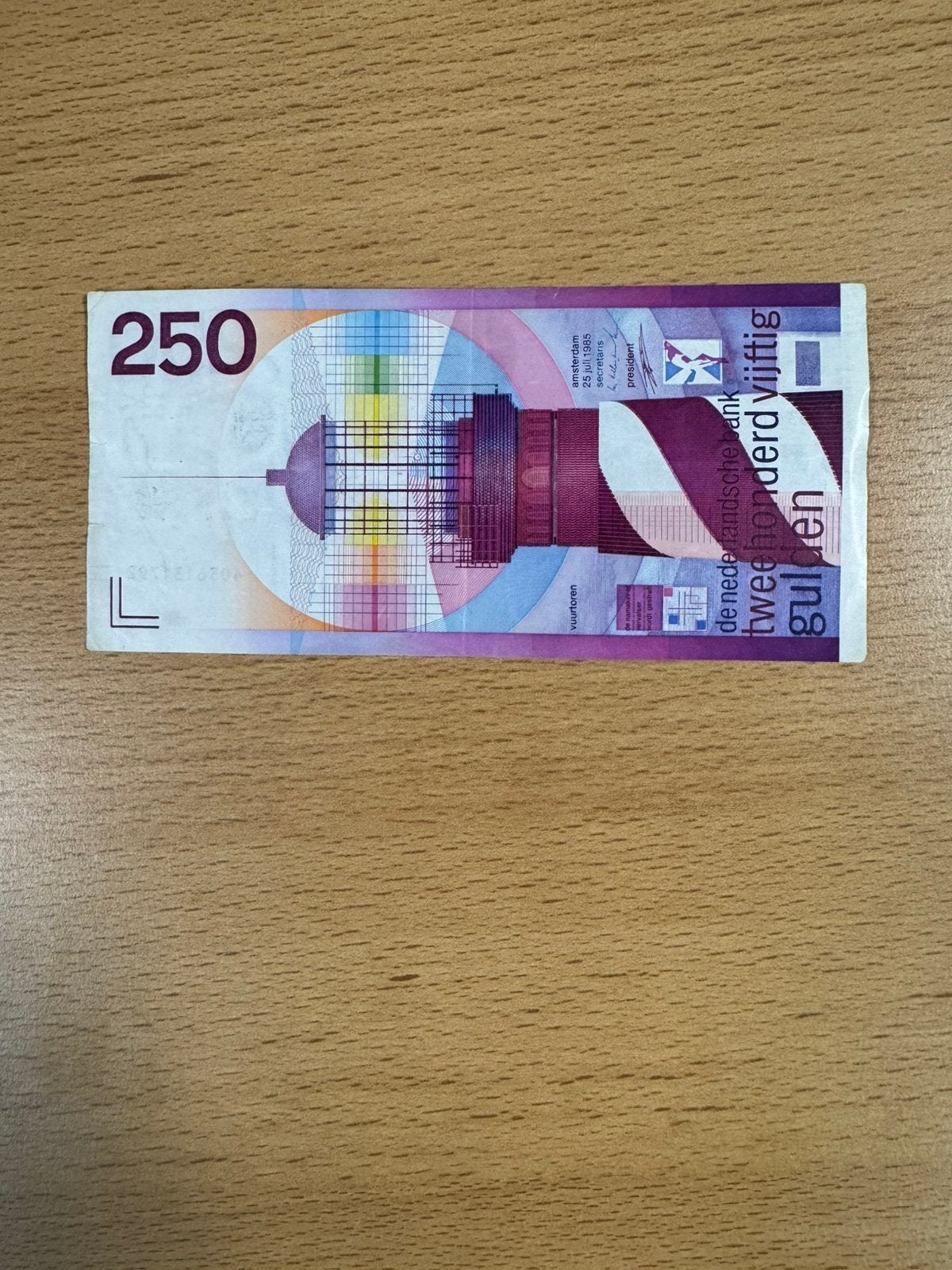 250 gulde, Postzegels en Munten, Bankbiljetten | Nederland, Ophalen of Verzenden, Euro's