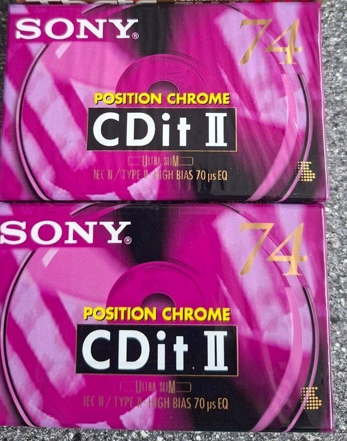 Cassettebandjes 2 x Sony CDit II 74 Chroom in seal, 2 t/m 25 bandjes, Overige genres, Ophalen of Verzenden, Nieuw in verpakking