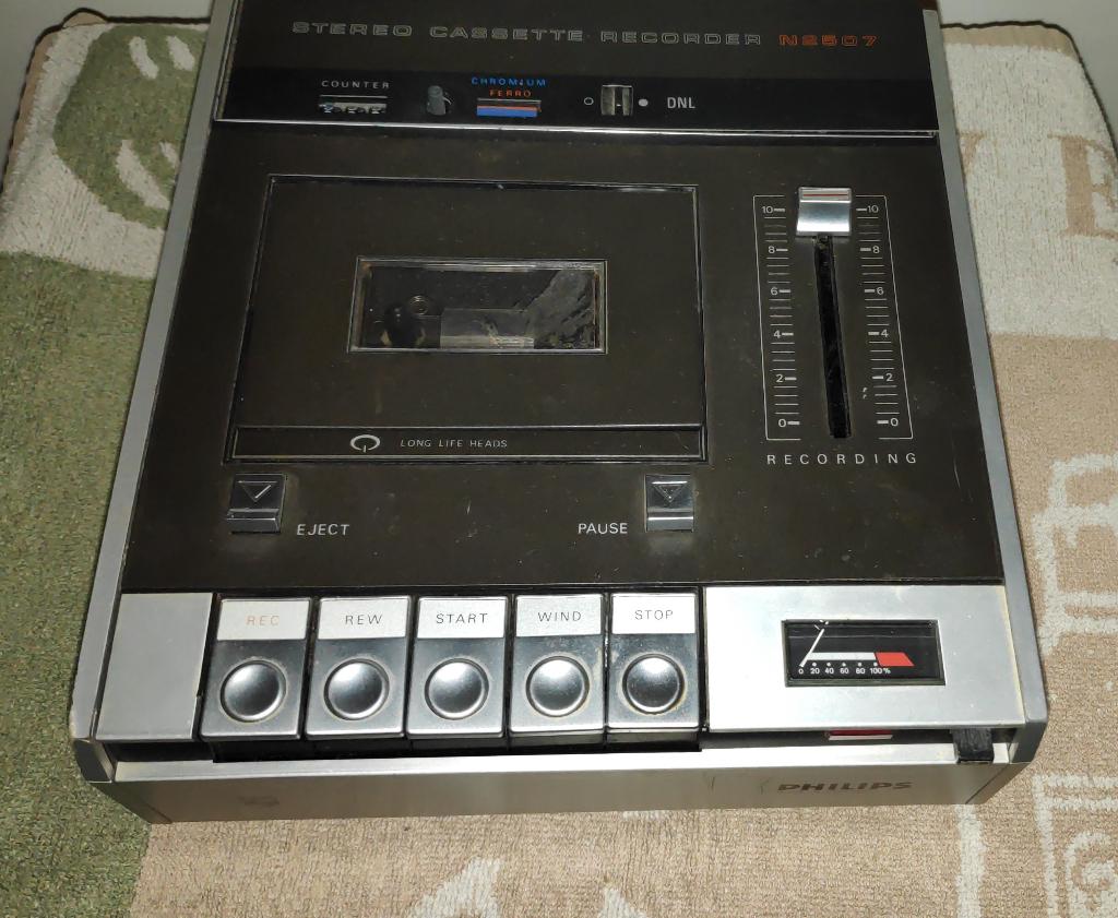 Philips Stereo Cassette recorder N2507, Ophalen of Verzenden, Enkel, Philips, Tape counter