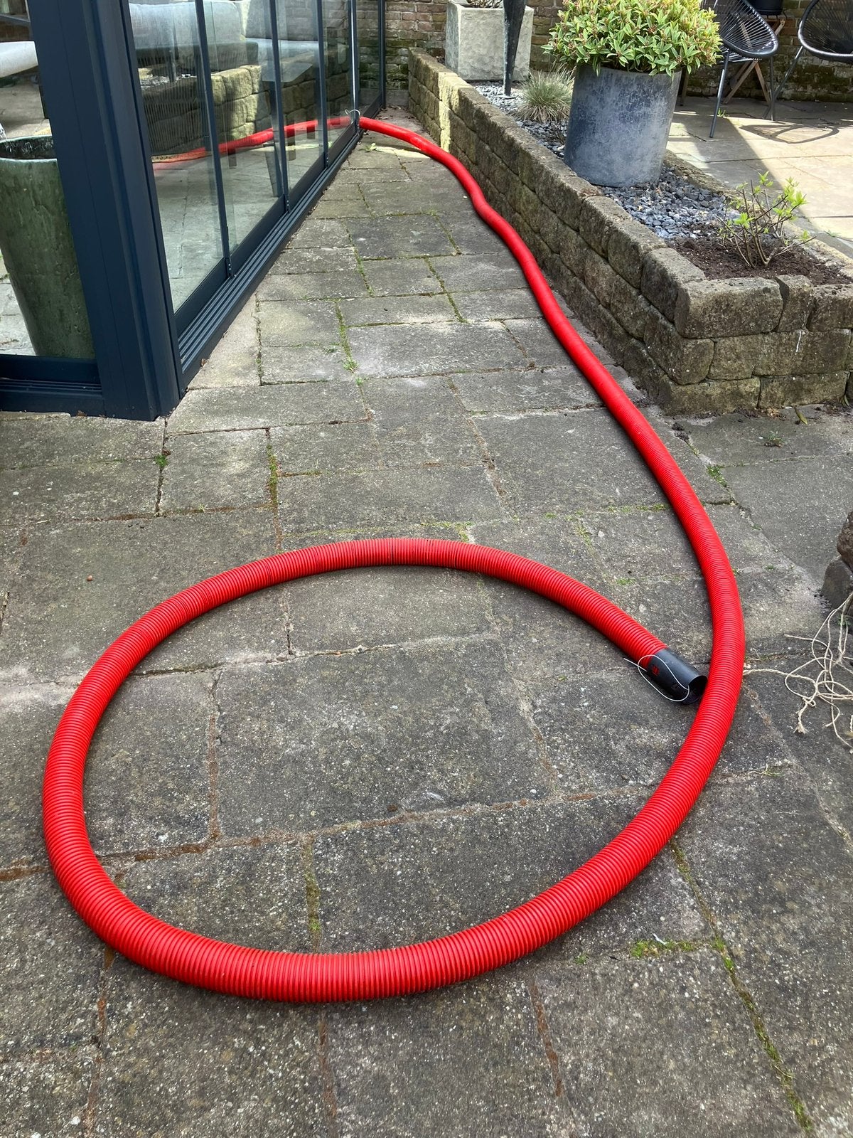 8,75 meter rode flexibele grondbuis 6 cm doorsnee buis slang, Doe-het-zelf en Verbouw, Buizen en Afvoer, Overige materialen, 6 meter of meer
