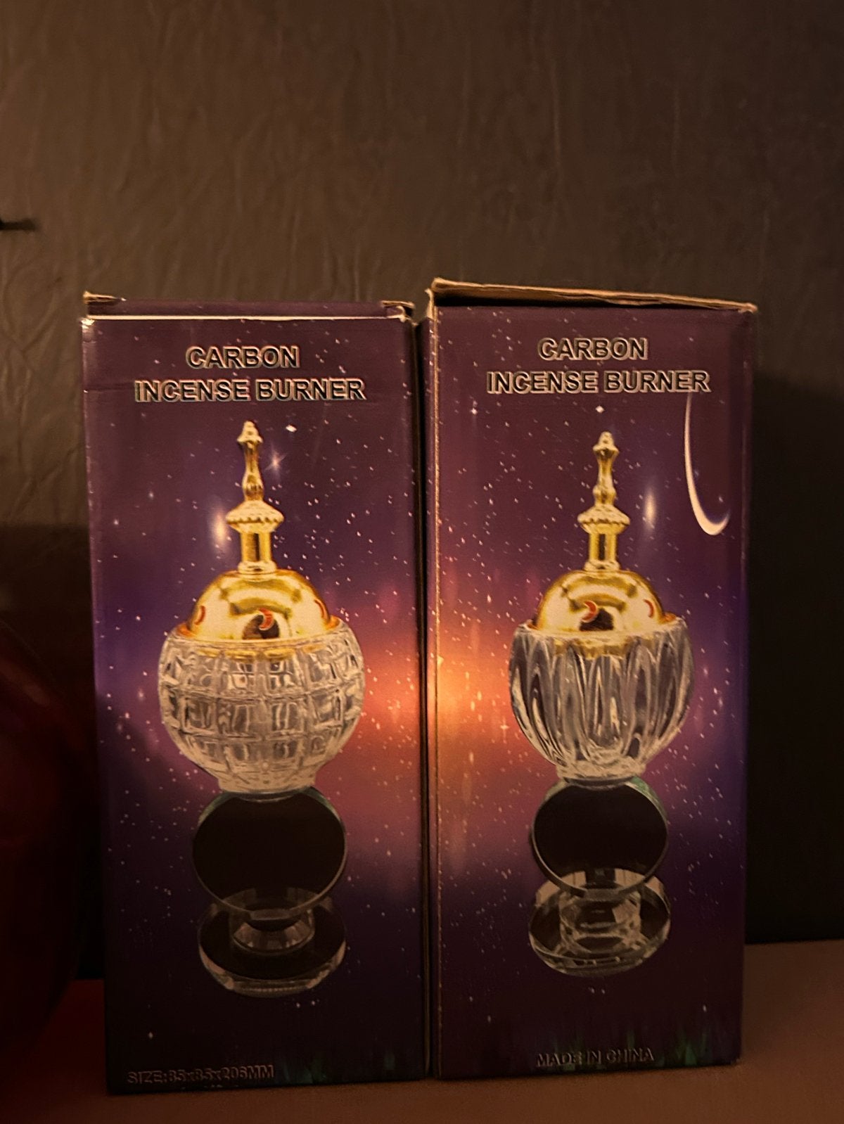 2 stuks Carbon incense burner bukhoor, Ophalen of Verzenden, Nieuw, Goud, Glas