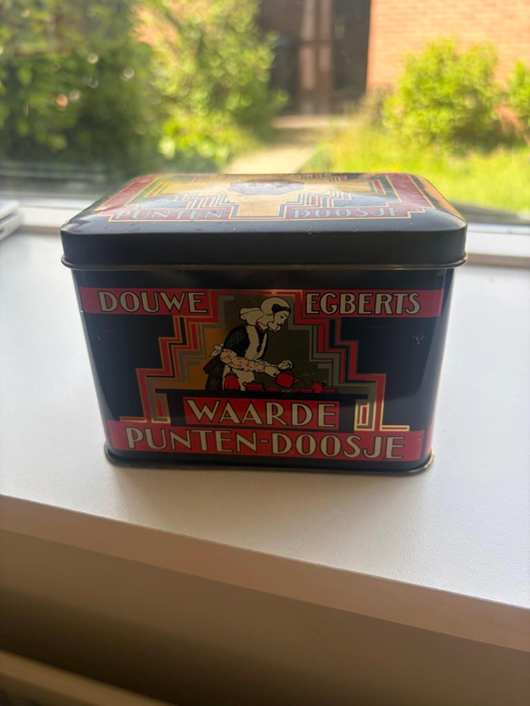 Vintage Douwe Egberts Waarde Punten-Doosje, Ophalen, Gebruikt, Overige, Douwe Egberts