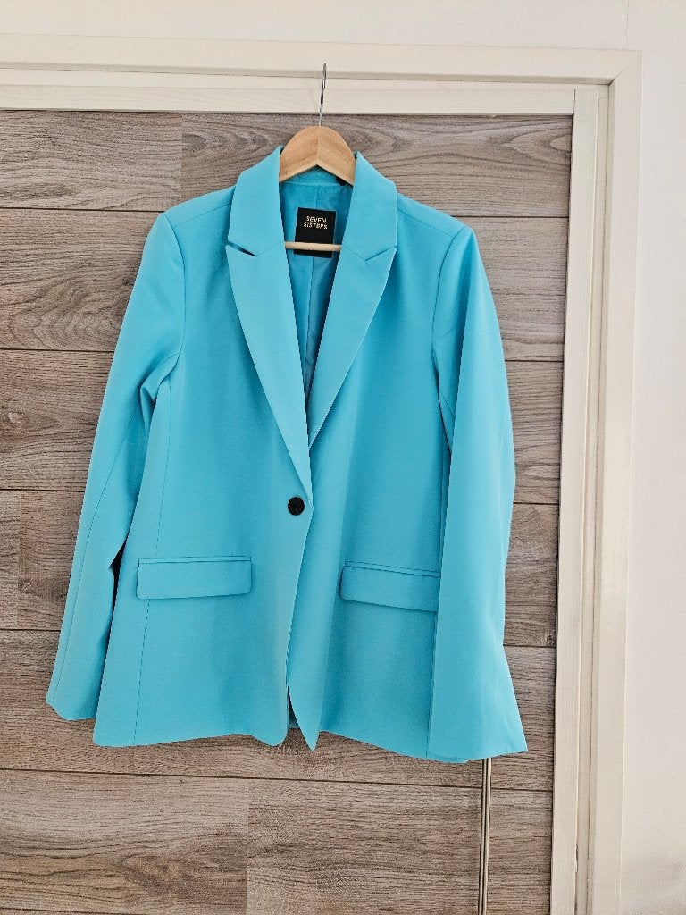 NIEUW lichtblauw colbert van SEVEN SISTERS maat S, Kleding | Dames, Nieuw, Ophalen of Verzenden, Jasje, Maat 36 (S)
