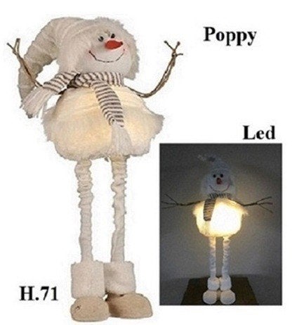 Sneeuwpop Poppy LED sneeuwman H.71, Verzenden, Nieuw