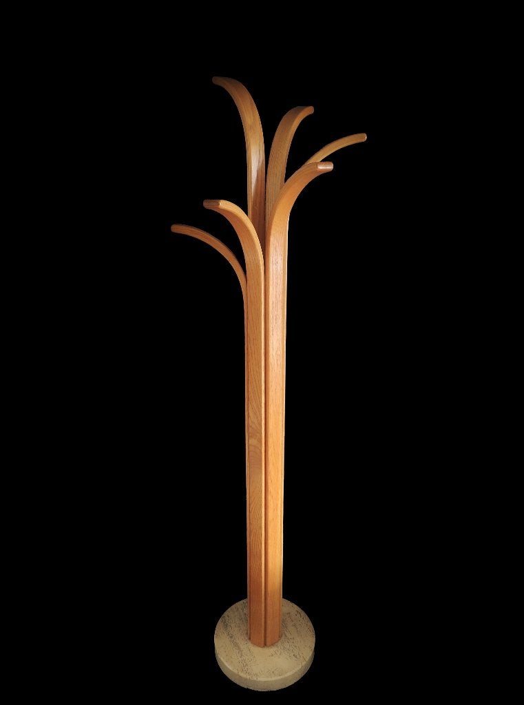 Zeer exclusieve vintage Italiaans design kapstok Travertin, Gebruikt, 150 tot 200 cm, Hout, Ophalen