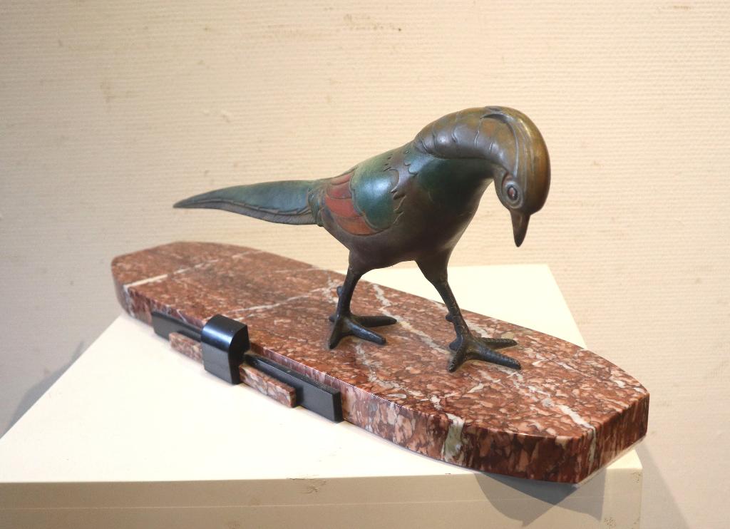 Art Deco sculptuur fazant, Ophalen of Verzenden, Brons, Beeld