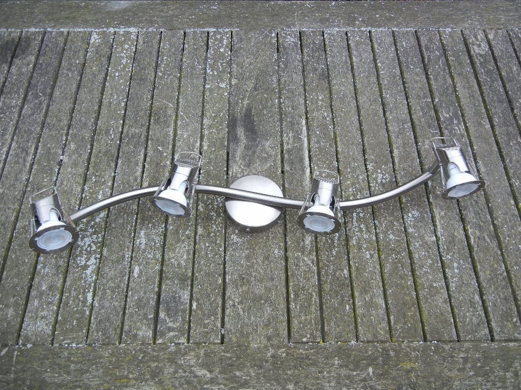 RVS plafondlamp, GU10, LED, Plafondspot, Zo goed als nieuw
