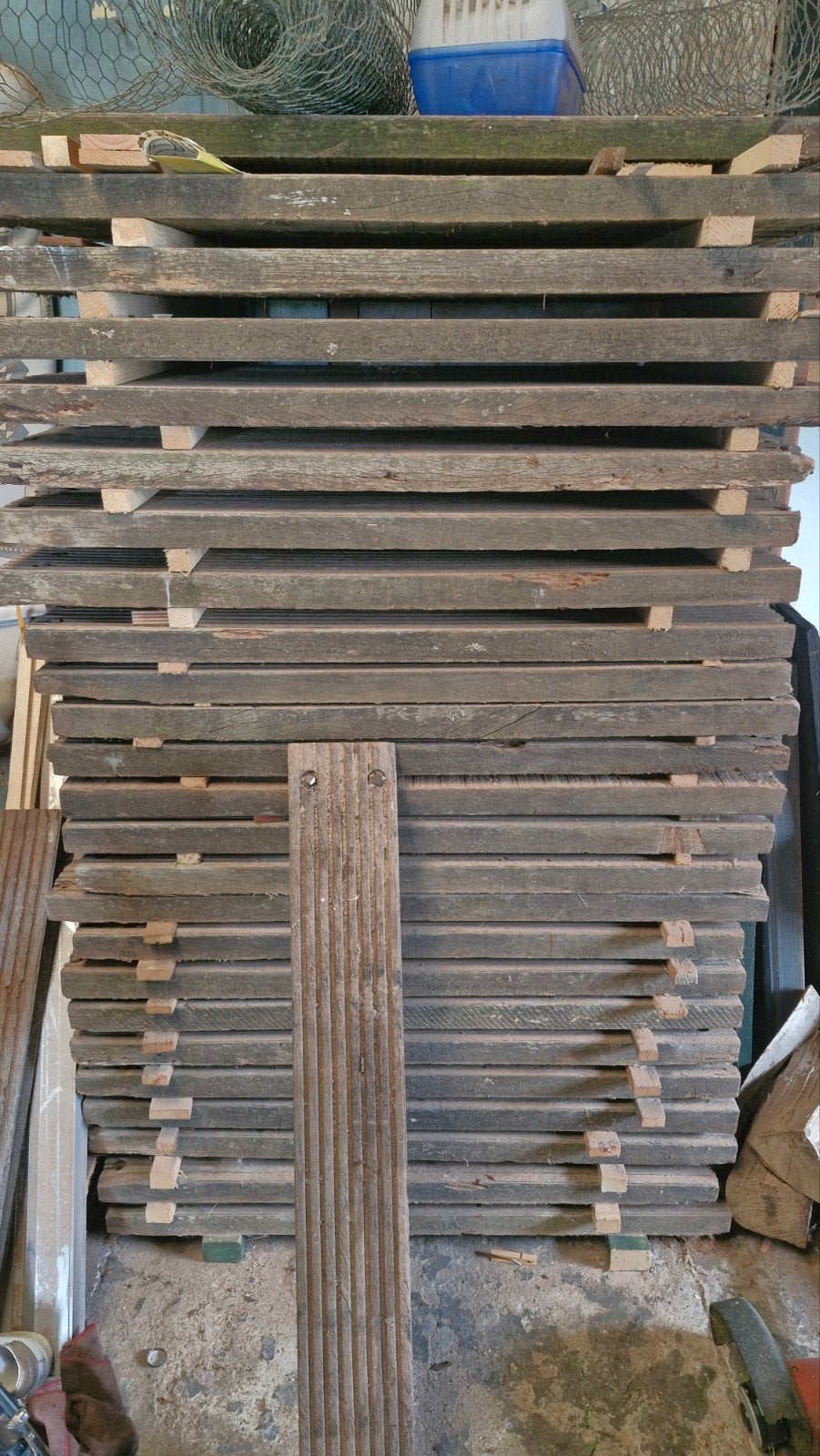 Hardhouten vlonder-/steigerplanken Azobé (99x17x5 cm), Doe-het-zelf en Verbouw, Hout en Planken, Ophalen of Verzenden