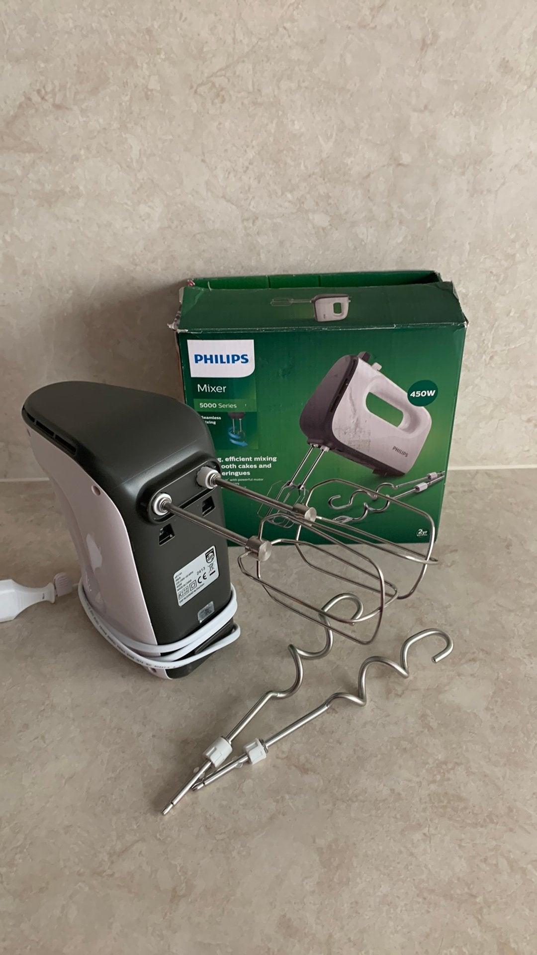 Mixer Philips 5000series 450W, Witgoed en Apparatuur, Keukenmixers, Ophalen of Verzenden, Zo goed als nieuw, 3 snelheden of meer