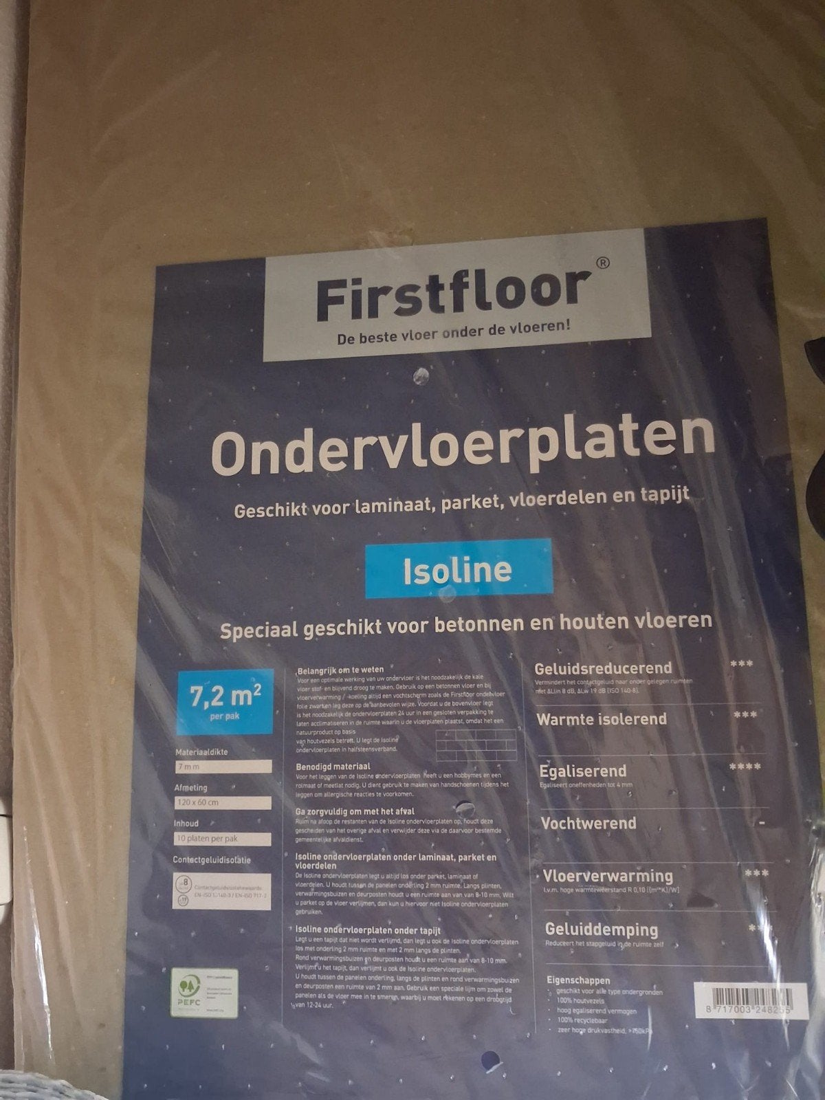 Firstfloor Isoline Ondervloerplaten laminaat 3 pakken, Ophalen, Overige materialen, 30 cm of meer, 50 tot 150 cm