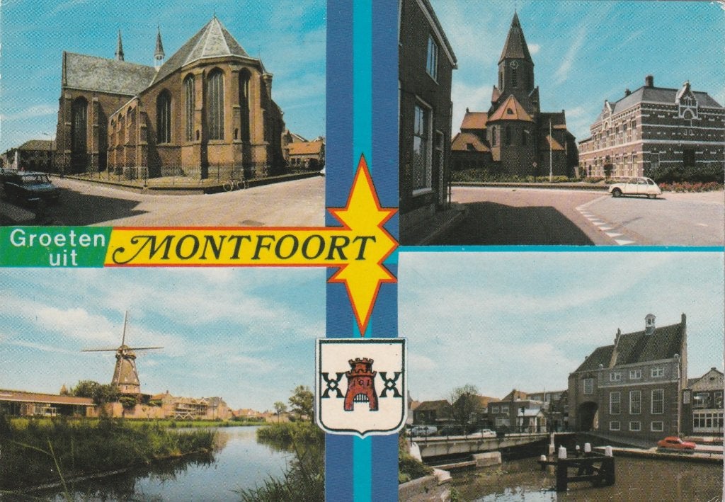 MONTFOORT  Kerk Molen Centrum Citroën 2 Cv Haven Groeten, Verzenden, 1960 tot 1980, Gelopen, Utrecht