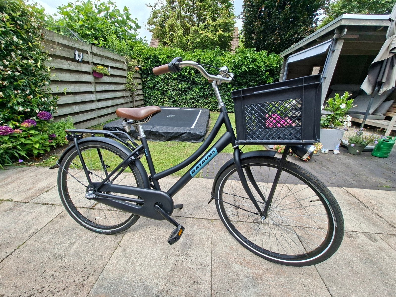 Batavus meisjes/damesfiets met mand - 43 cm frame, Ophalen, Terugtraprem, Gebruikt, Versnellingen
