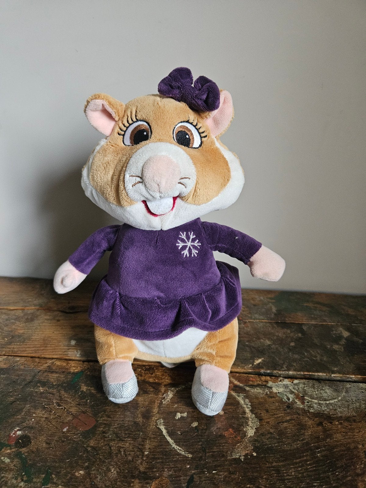AH Hamster Kerstknuffel met Paars Jurkje - 28 cm, Paars, Albert Heijn, Hamster, Ophalen of Verzenden