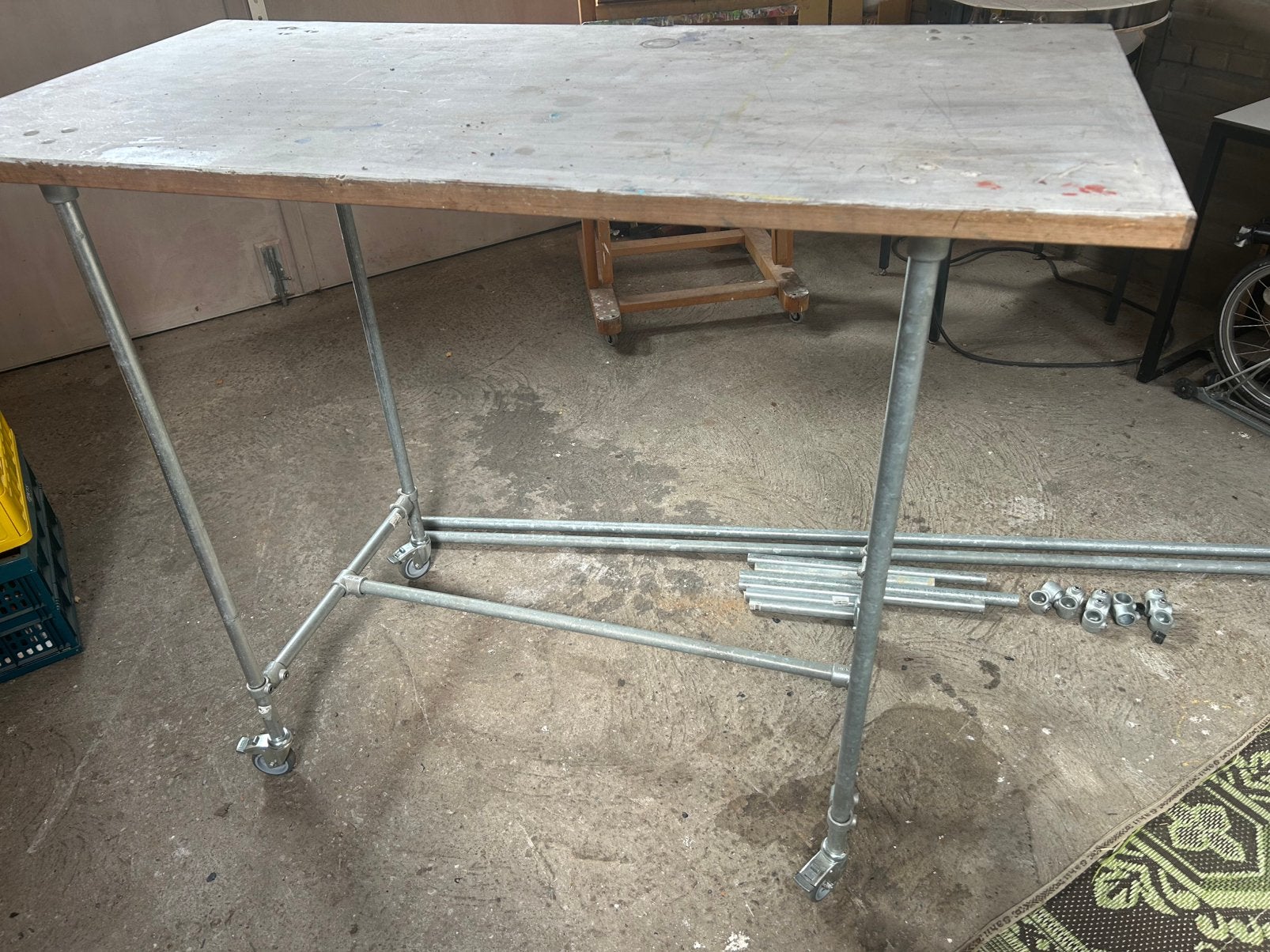 Stijgerbuis 27 mm. tafel en losse onderdelen, Ophalen, Gebruikt, Ezel