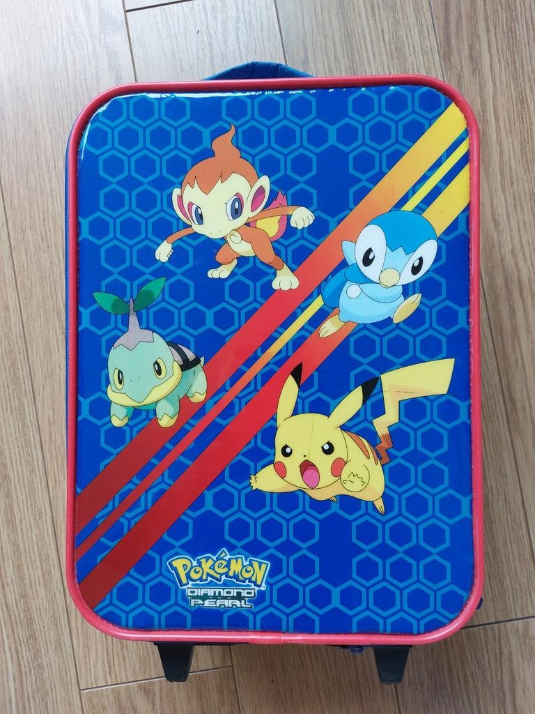 Kinderkoffer trolley Pokémon Diamond Pearl - 46x30x14 cm, Wieltjes, Gebruikt, 20 tot 30 cm, Blauw