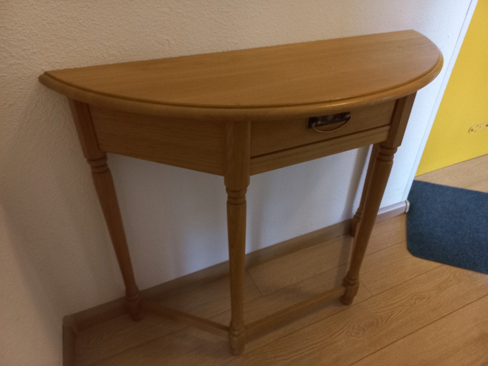 Halfrond wandtafeltje met lade, Ophalen, Gebruikt, 75 cm of meer, Overige vormen