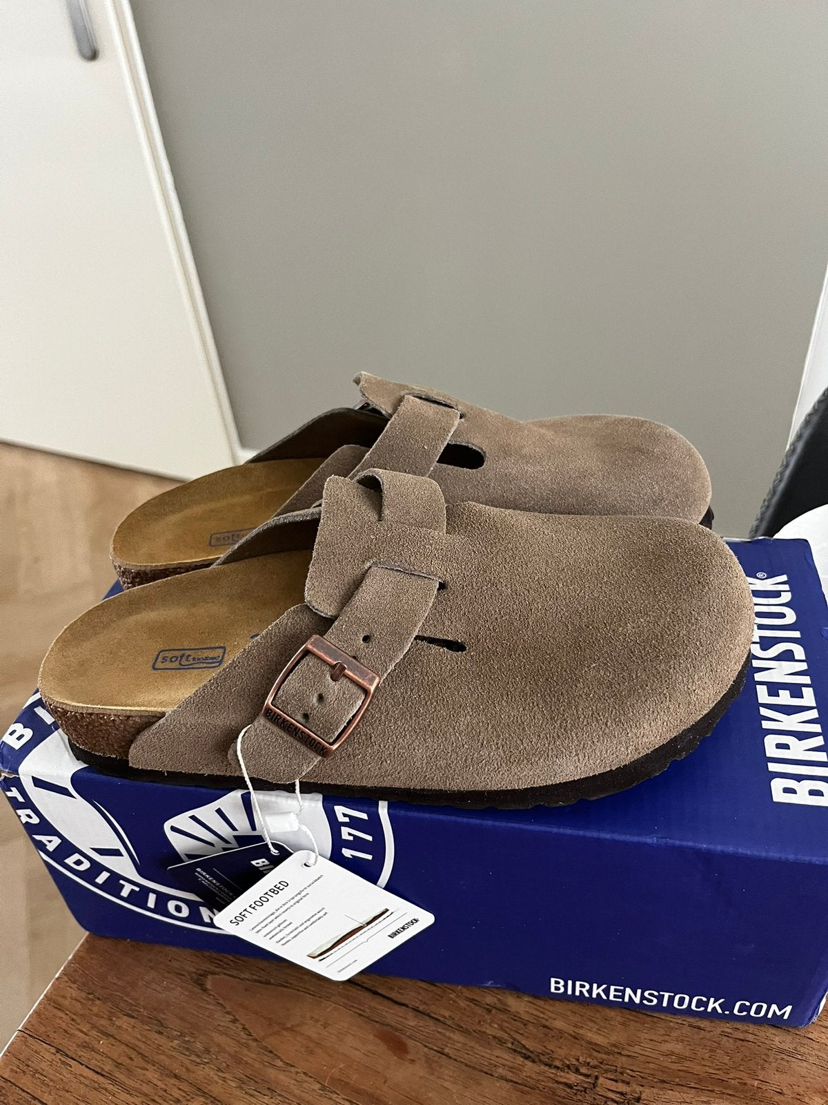 Birkenstock Boston BS taupe maat 36, Kleding | Dames, Schoenen, Verzenden, Nieuw, Sandalen of Muiltjes, Birkenstock Netherlands B.V.