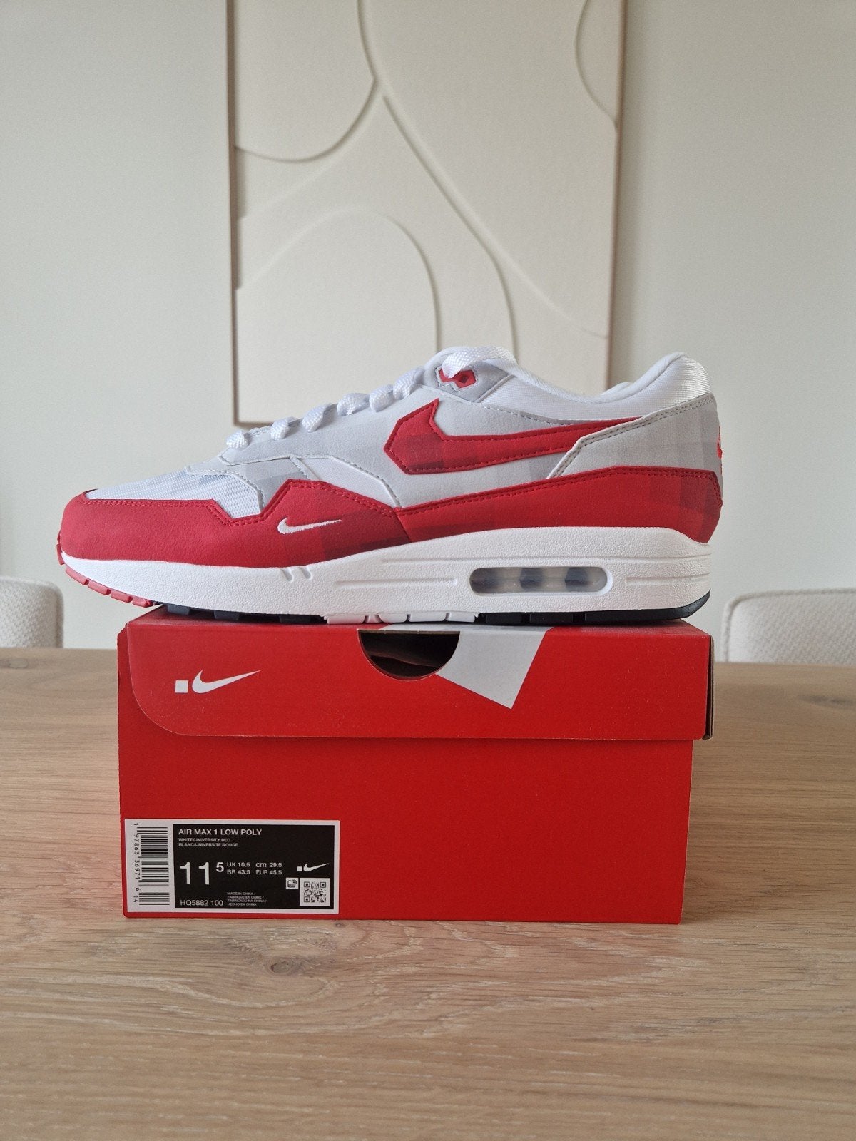 Nike Air Max 1 Low Poly | 45,5, Kleding | Heren, Schoenen, Nieuw, Sneakers of Gympen, Overige kleuren, Ophalen of Verzenden