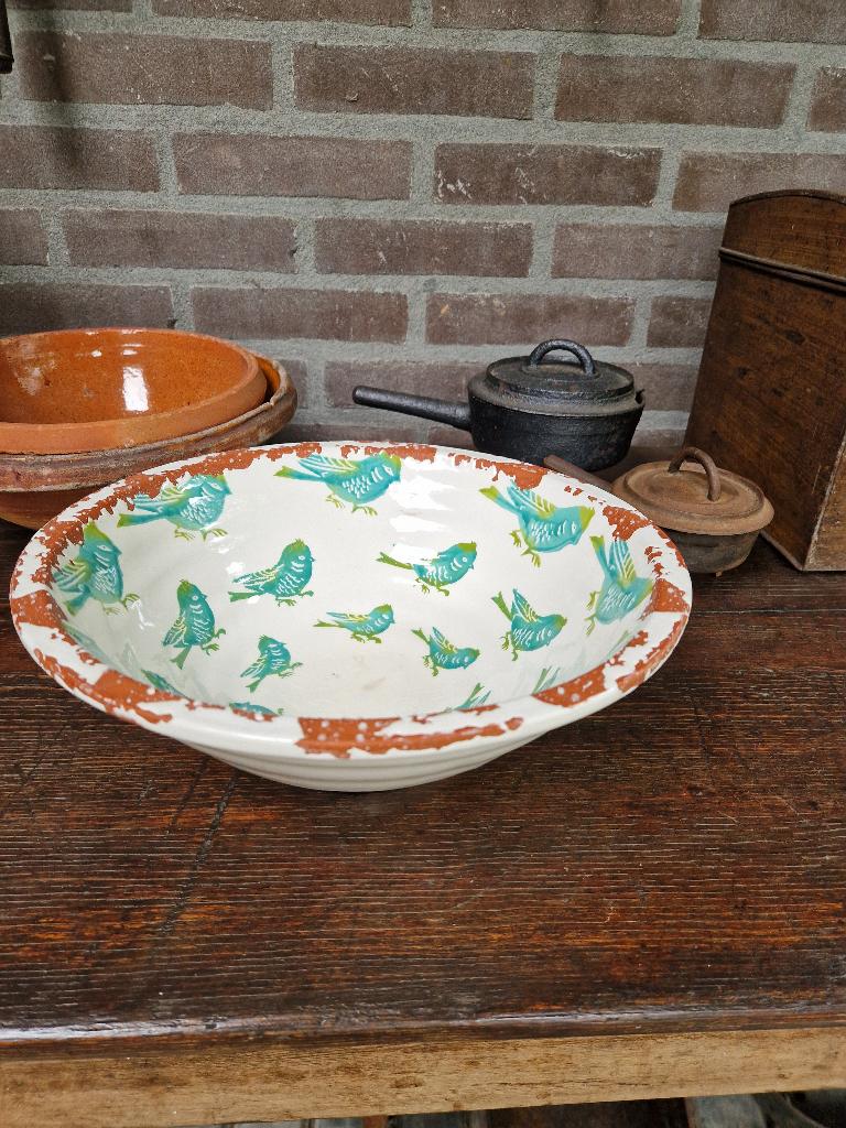 schaal met vogel decoratie, Schaal, Rond, Ophalen of Verzenden, Zo goed als nieuw