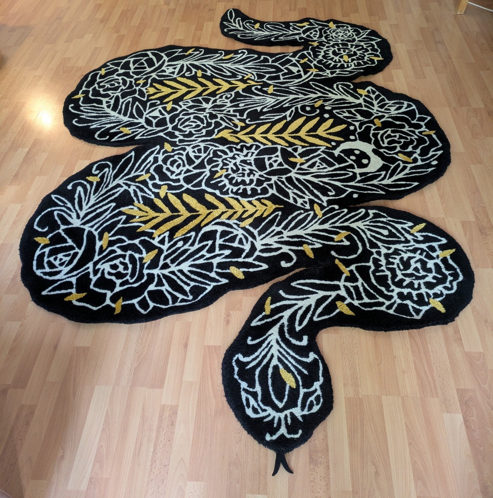Ikea Art Event  Supakitch Vloerkleed Slang, Ophalen, Zwart, Modern, Artistiek, Design, 150 tot 200 cm
