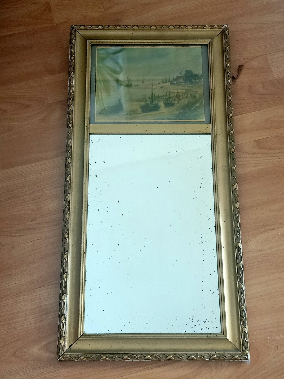 Vintage spiegel, Ophalen, Rechthoekig, Minder dan 50 cm, Minder dan 100 cm