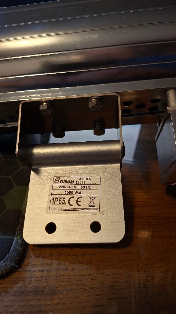 Eurom Golden 1501 E terrasverwamer 1500 watt, Ophalen of Verzenden, Zo goed als nieuw, Elektrisch, Wand