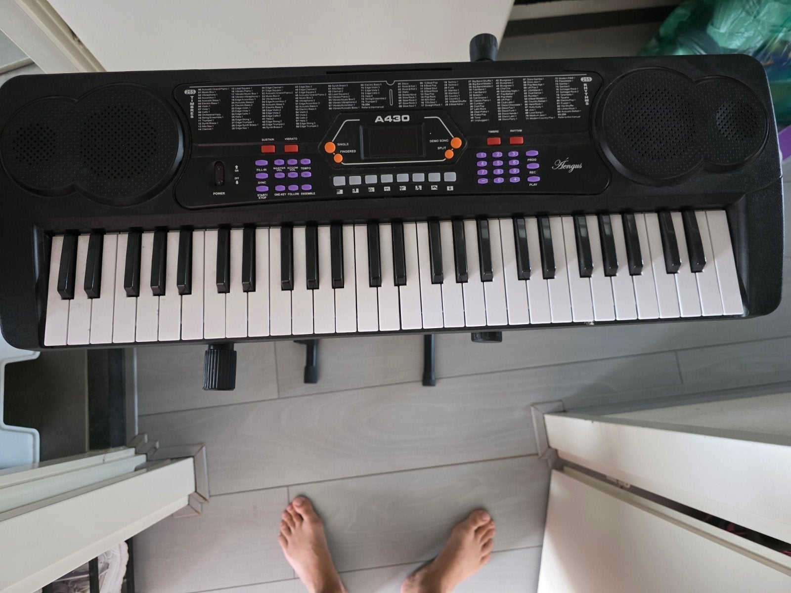 Áengus A430 Beginner Keyboard met 54 toetsen en X-standaard, Met standaard, Ophalen, Overige merken, 61 toetsen