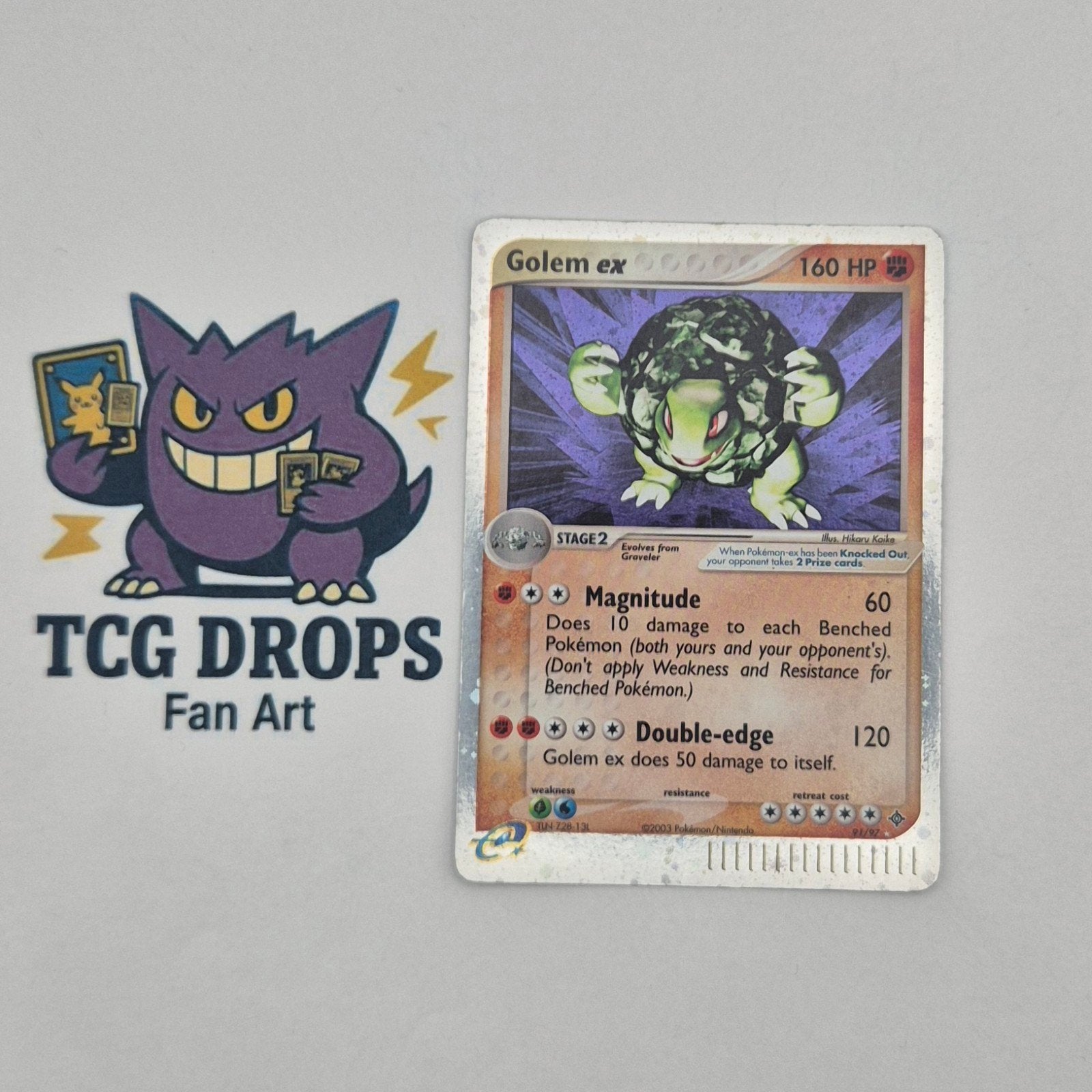 Golem EX 91/97 EX Dragon, Ophalen of Verzenden, Gebruikt, Losse kaart, Foil
