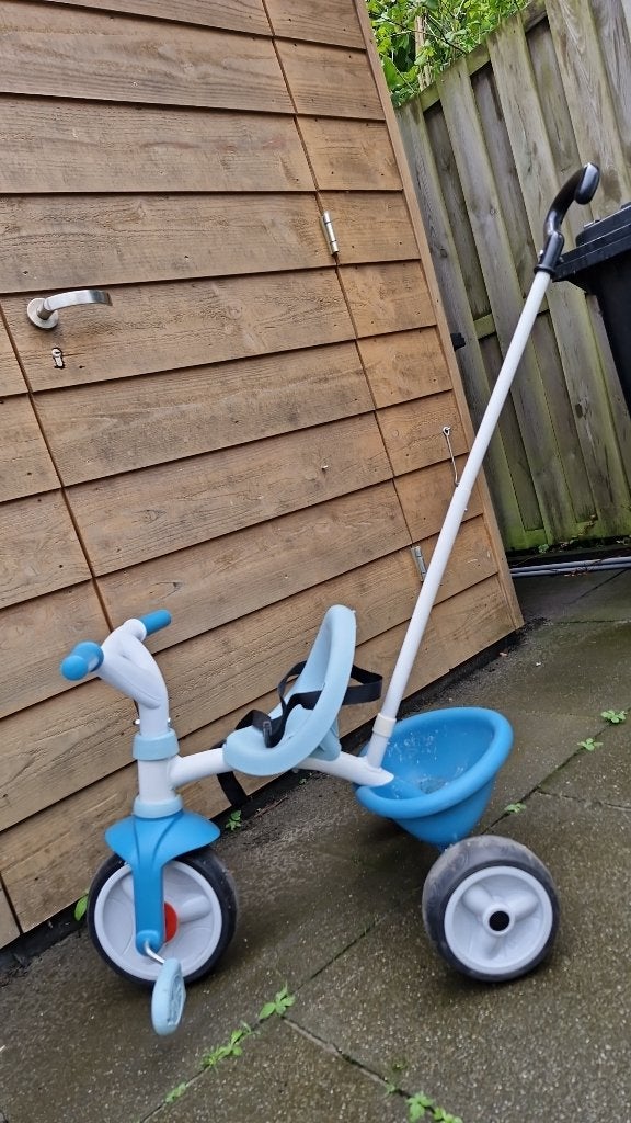 Smoby driewieler zgan, Ophalen, Zo goed als nieuw, Smoby, Duwstang