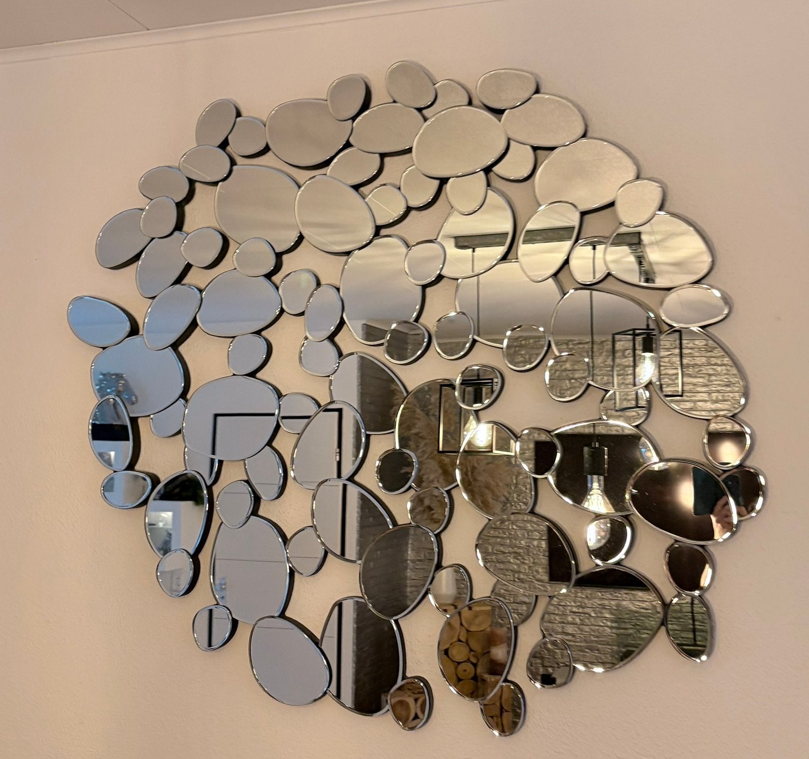 Water Drops Kare  Design spiegel 120cm, Huis en Inrichting, Ophalen, Gebruikt, 100 tot 150 cm, Rond
